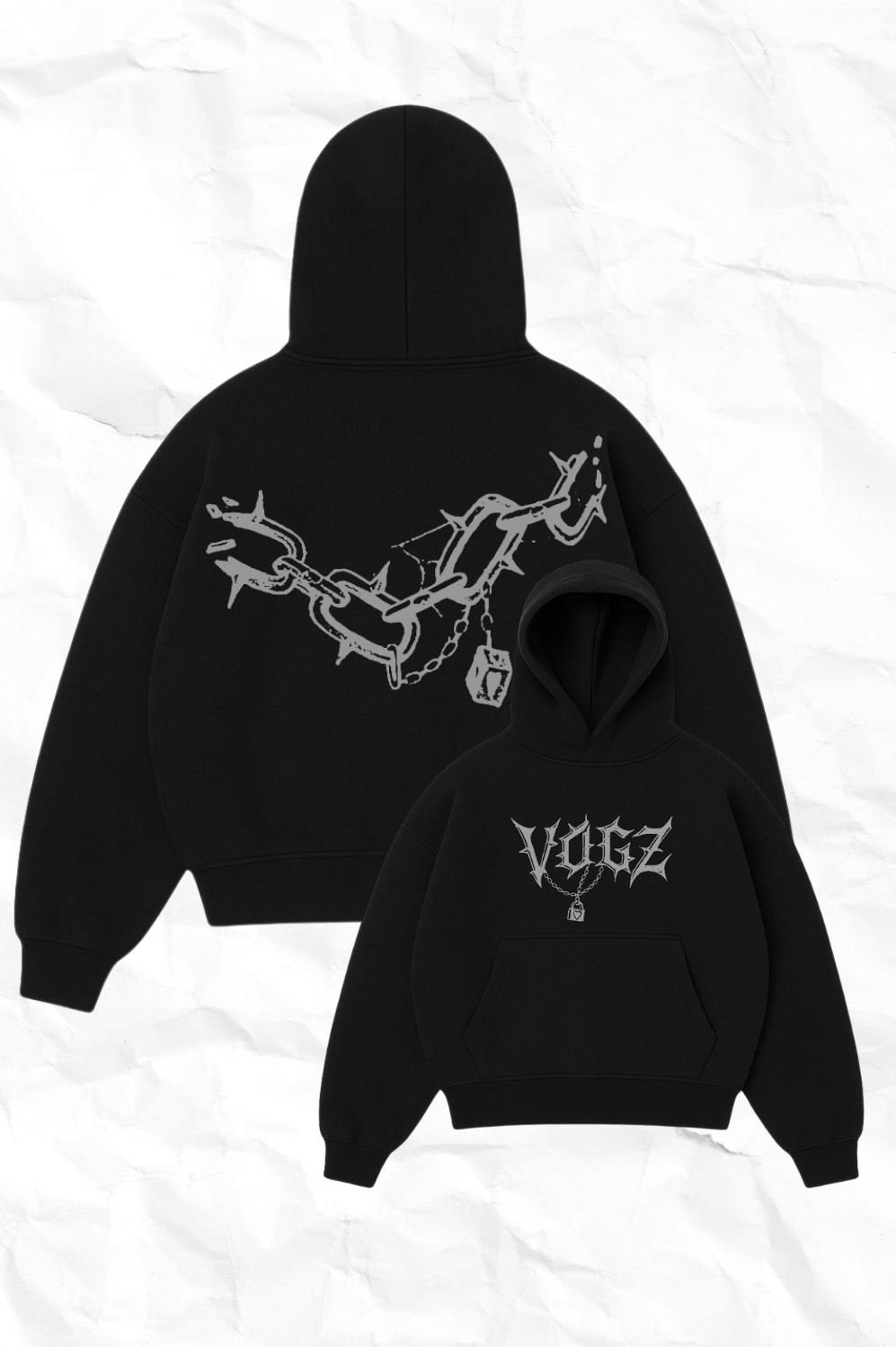 LOVED IN CHAINS HOODIE-BLACK