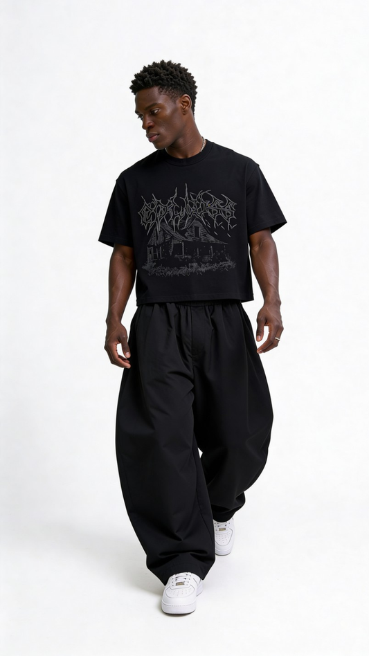 Haunted House Boxy Tee black