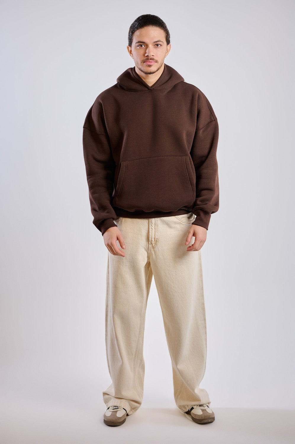 BASIC HOODIE-BROWN