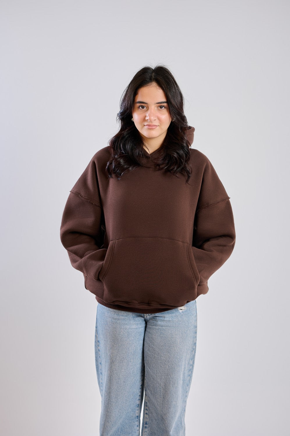 BASIC HOODIE-BROWN