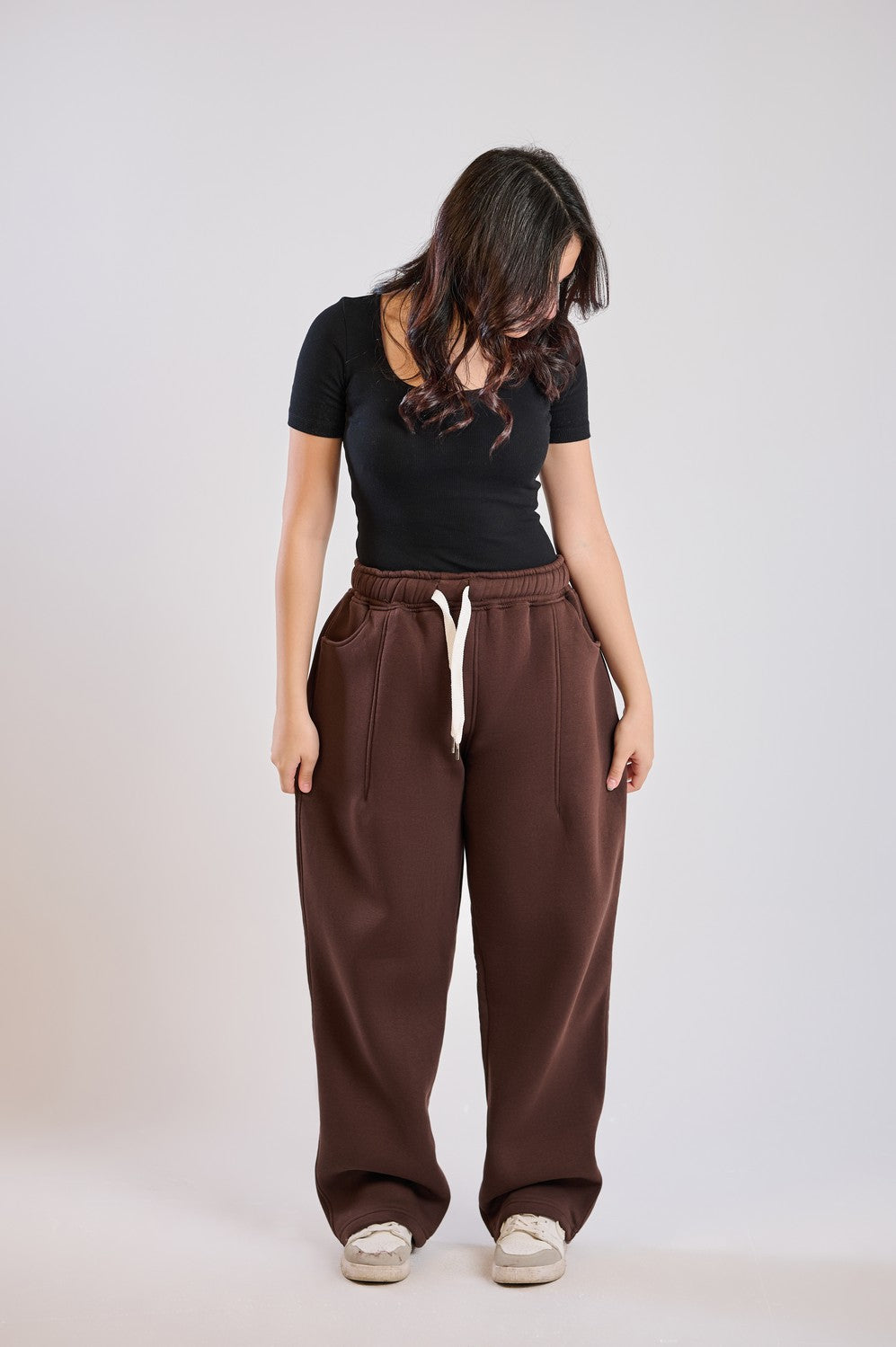 BASIC SWEATPANT-BROWN