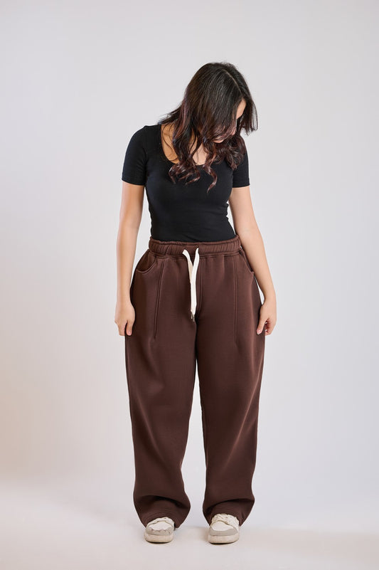 BASIC SWEATPANT-BROWN