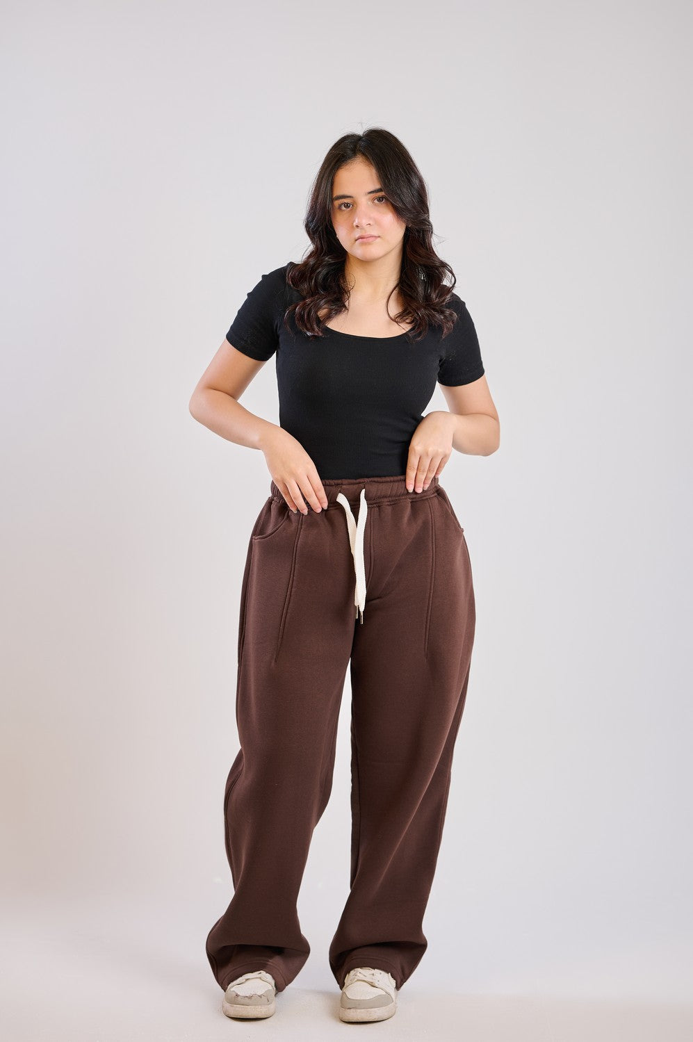 BASIC SWEATPANT-BROWN