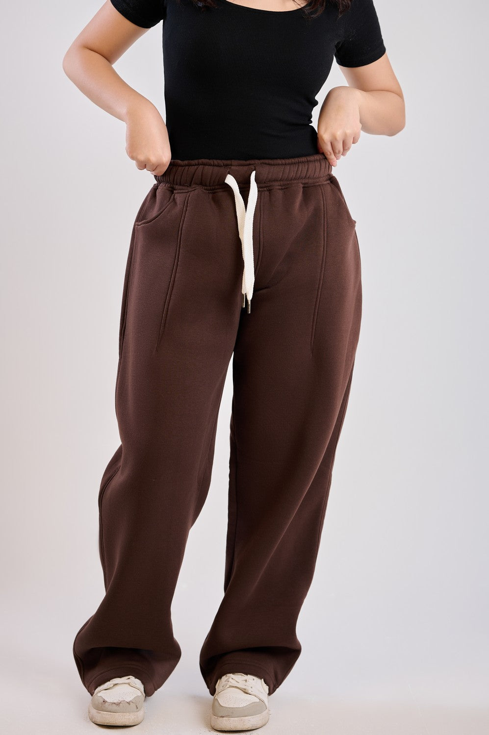 BASIC SWEATPANT-BROWN