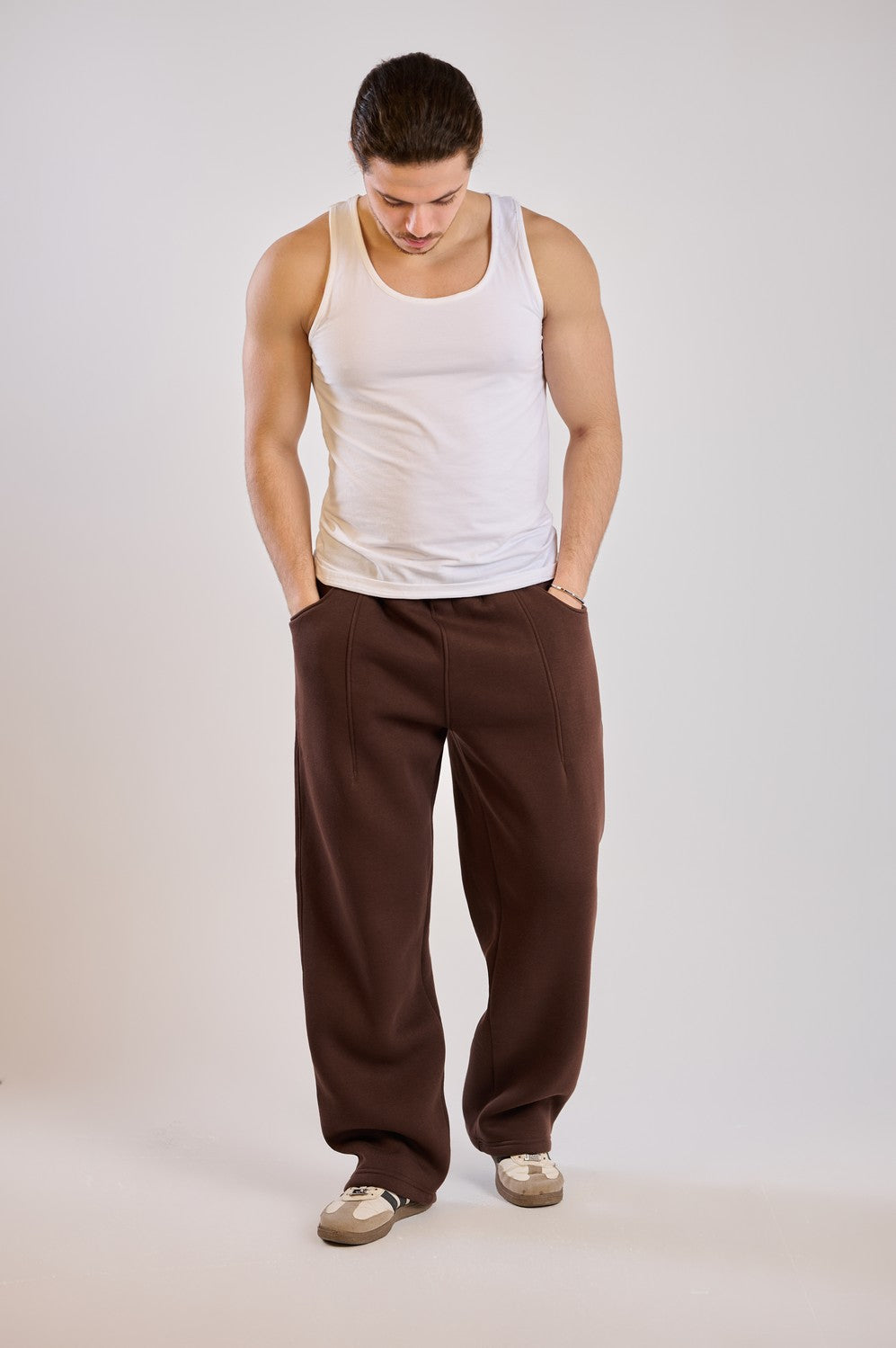 BASIC SWEATPANT-BROWN