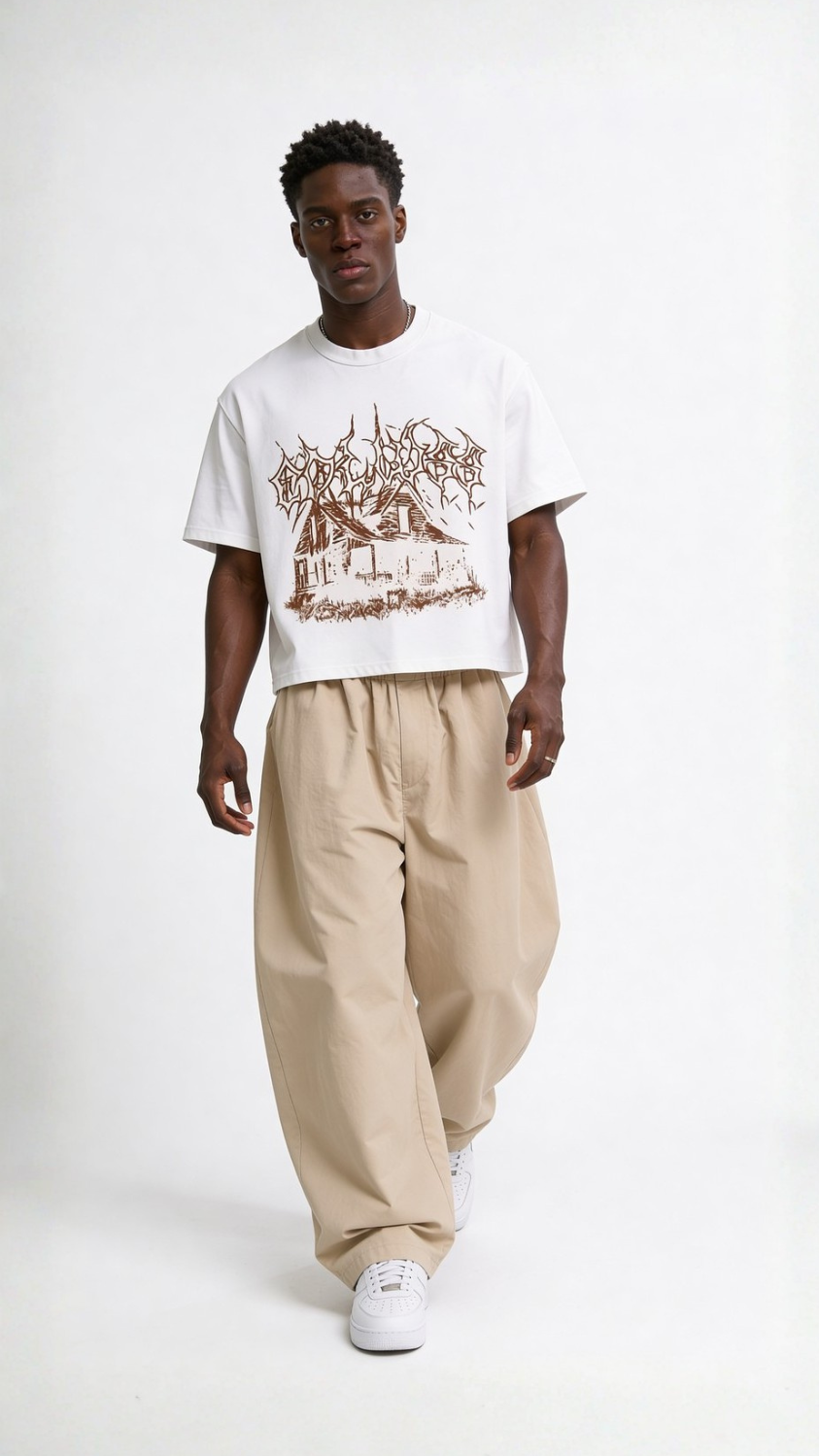 Haunted House Boxy Tee white