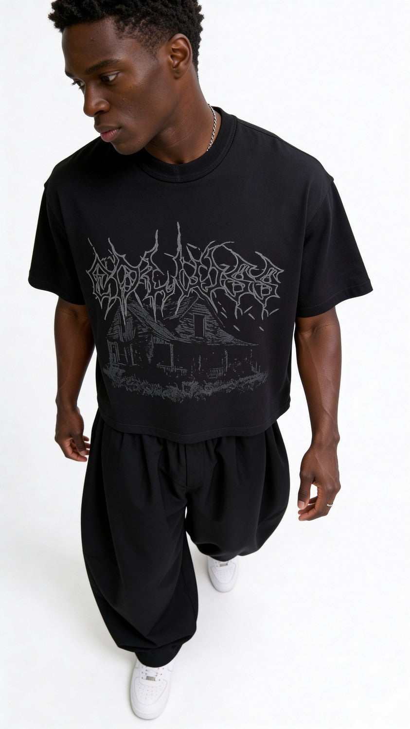 Haunted House Boxy Tee black