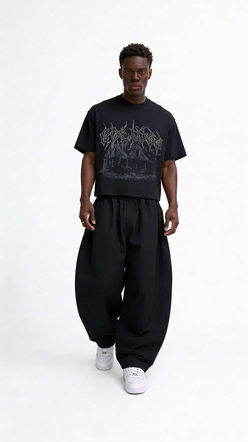 Haunted House Boxy Tee black